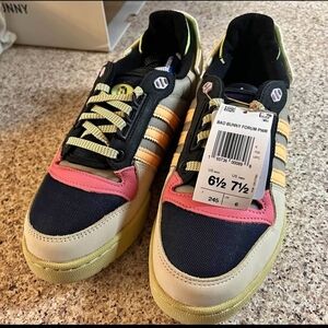 adidas Bad Bunny Forum PWR Sneakers in Black, Pink and Yellow